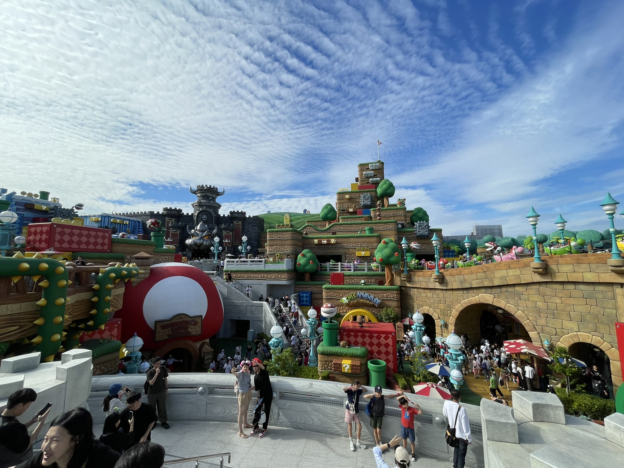Colorful attractions at Universal Studios Japan in Osaka.