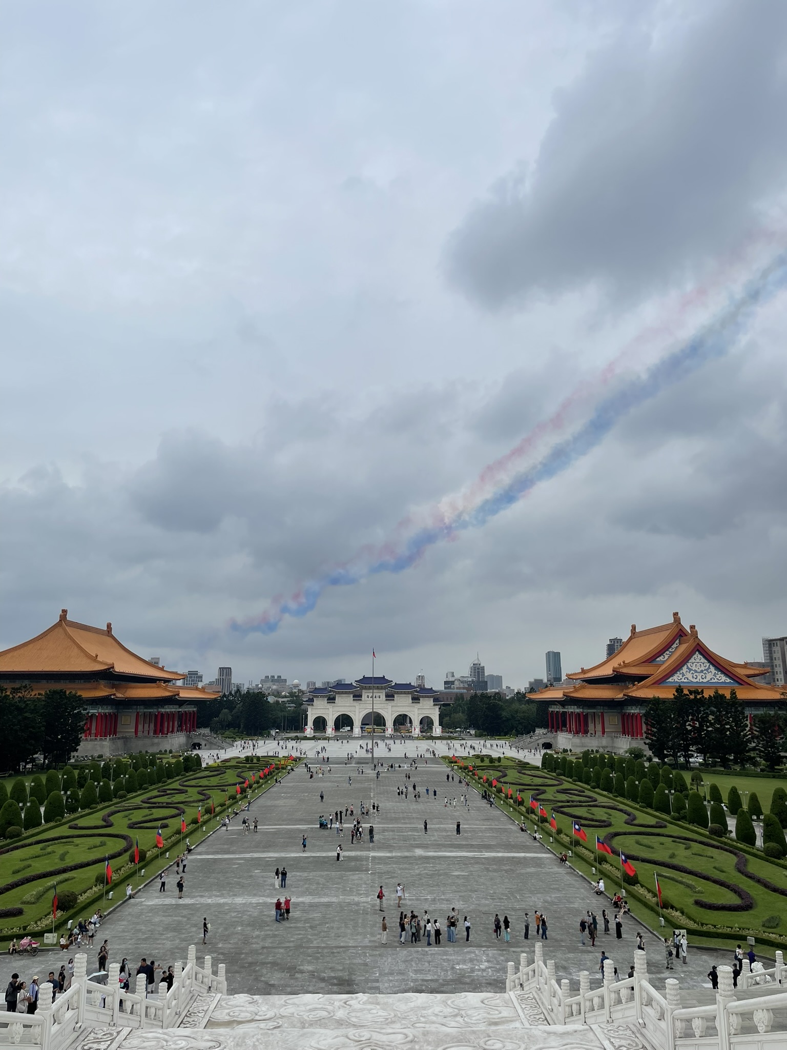 Grand facade of Chiang Kai-shek Memorial Hall in Taipei, Taiwan.