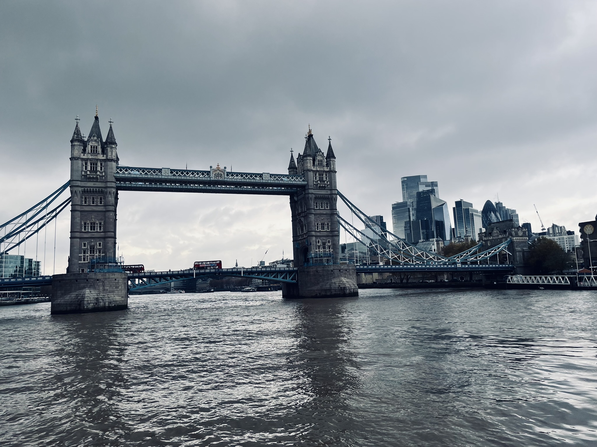 Tower Bridge spanning the River Thames in London, United Kingdom.
